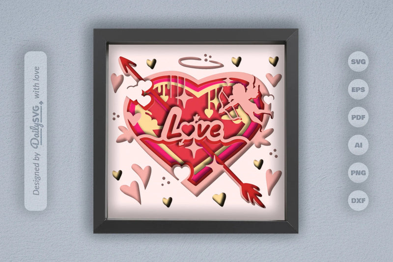 Valentine's Day Cupid Papercut SVG Bundle - CraftNest - Digital Crafting and Art