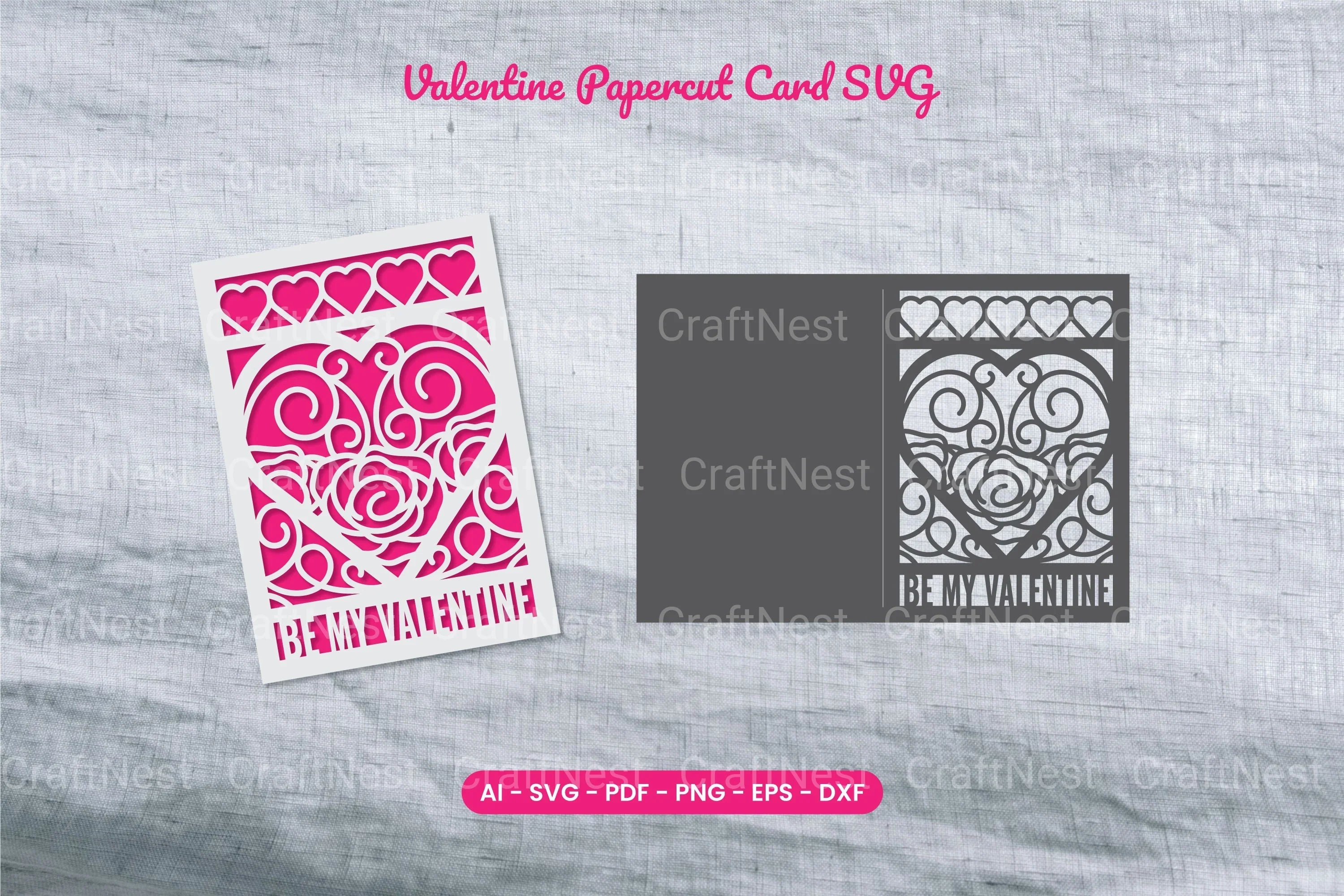 Valentine Papercut Card SVG Bundle - CraftNest - Digital Crafting and Art
