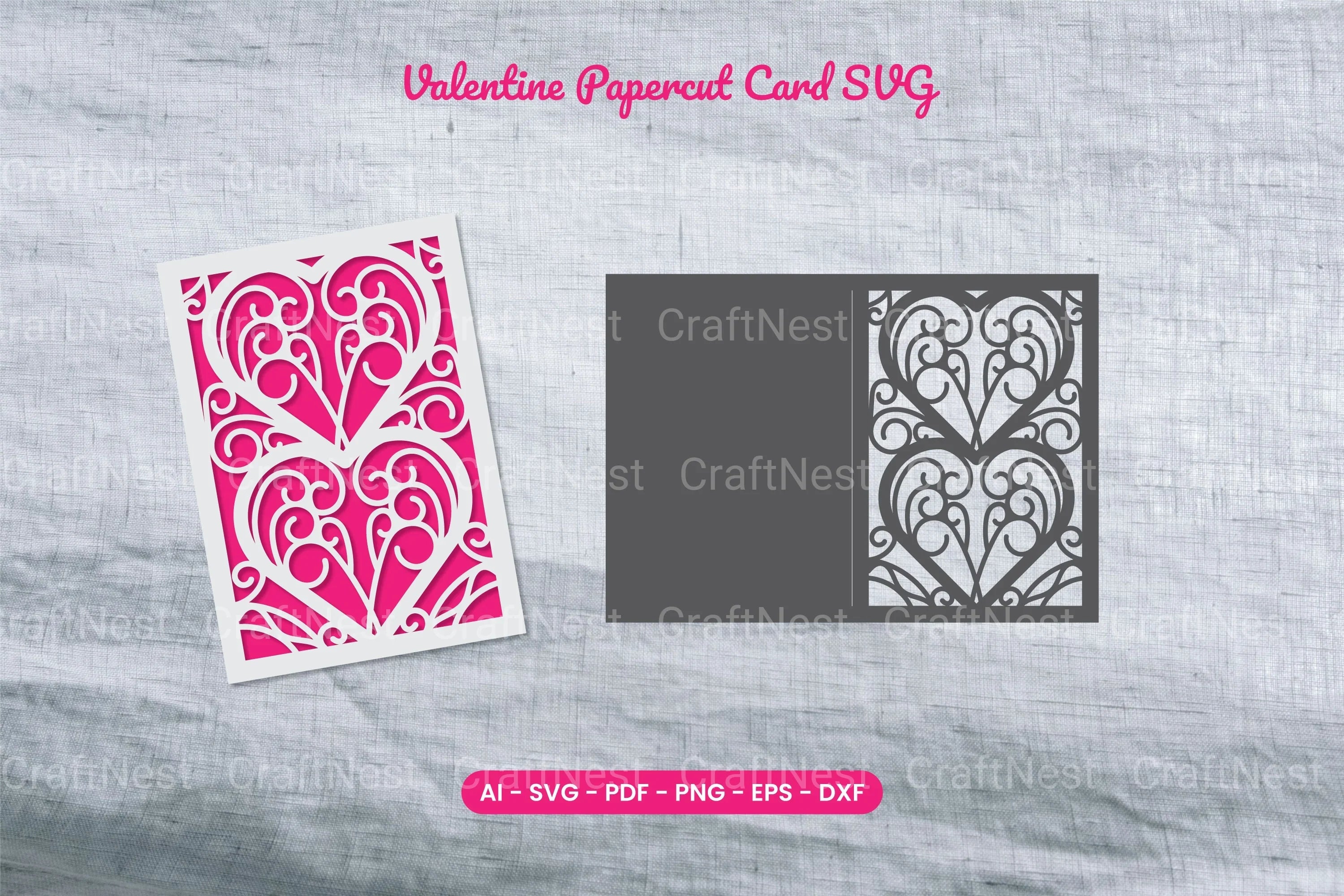 Valentine Papercut Card SVG Bundle - CraftNest - Digital Crafting and Art