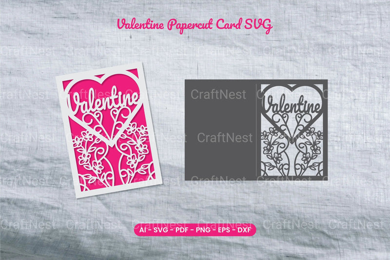 Valentine Papercut Card SVG Bundle - CraftNest - Digital Crafting and Art