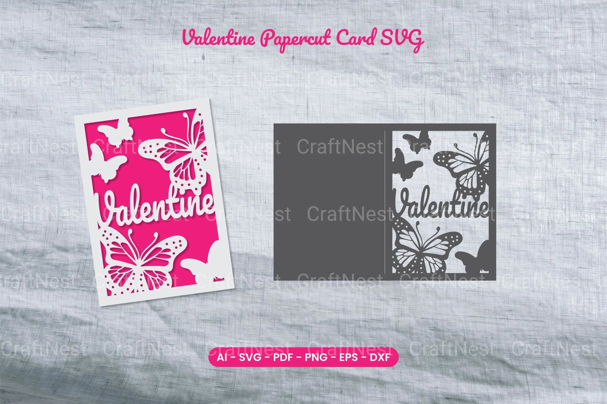 Valentine Papercut Card SVG Bundle - CraftNest - Digital Crafting and Art