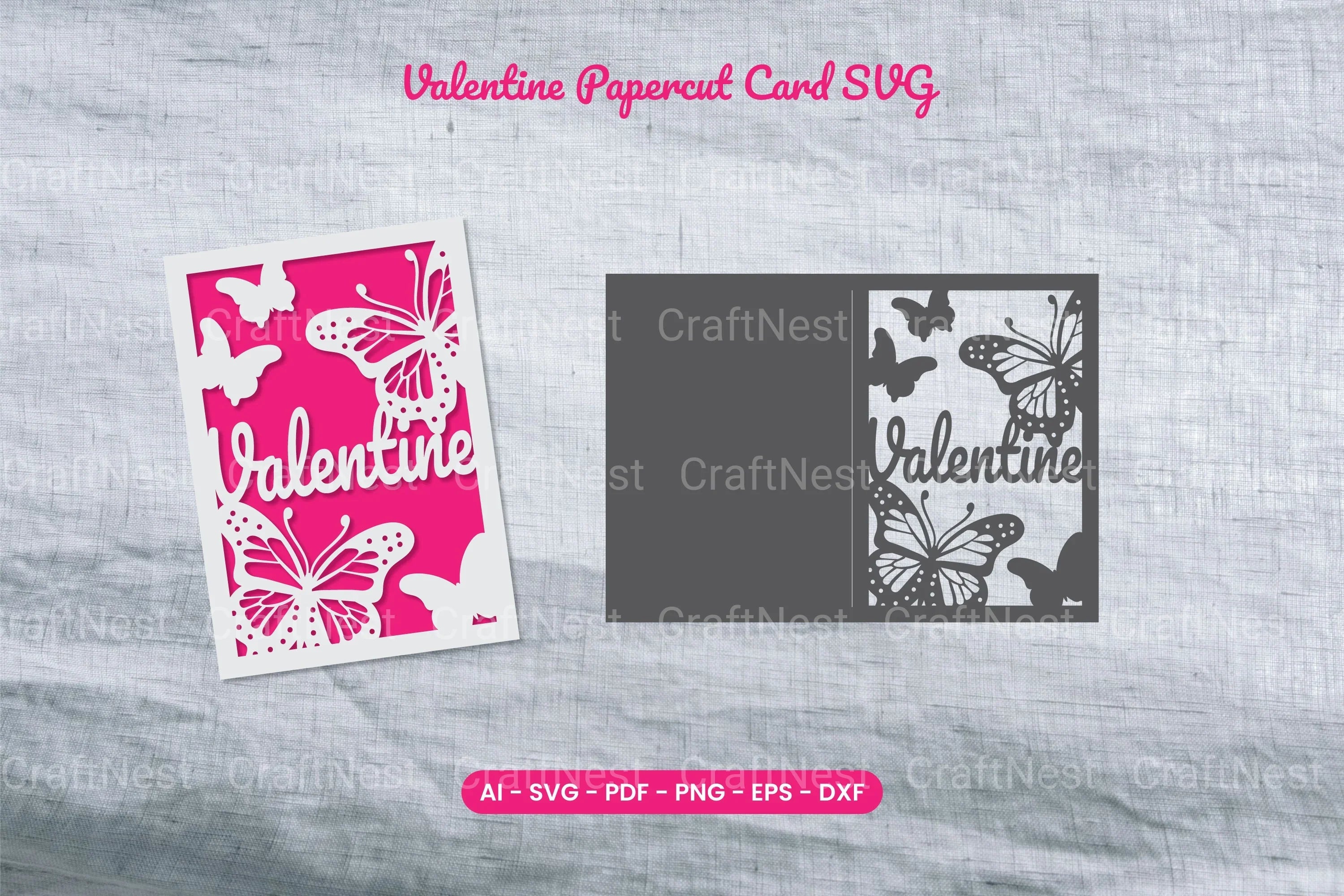Valentine Papercut Card SVG Bundle - CraftNest - Digital Crafting and Art