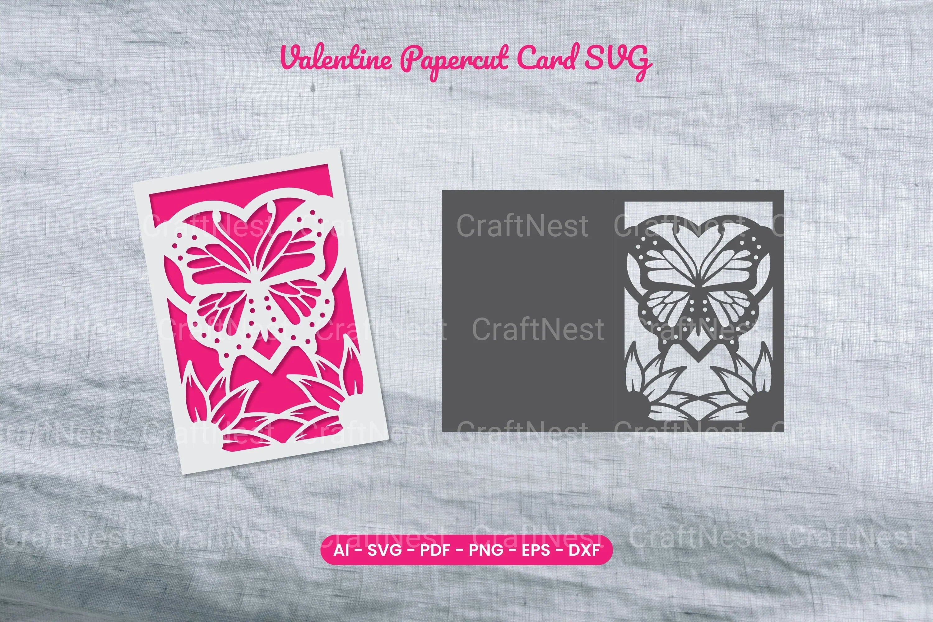 Valentine Papercut Card SVG Bundle Clipart - CraftNest - Digital Crafting and Art