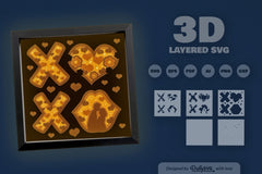 Valentine XOXO Couple Papercut SVG Bundle - CraftNest - Digital Crafting and Art