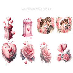 Vintage Valentine Clipart - CraftNest - Digital Crafting and Art