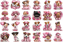 Valentine's Day Dog Coquette Clipart Bundle - CraftNest - Digital Crafting and Art