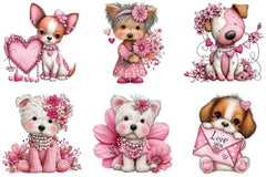 Valentine's Day Dog Coquette Clipart Bundle - CraftNest - Digital Crafting and Art