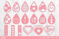 Valentine's Day Earring SVG Bundle - CraftNest - Digital Crafting and Art