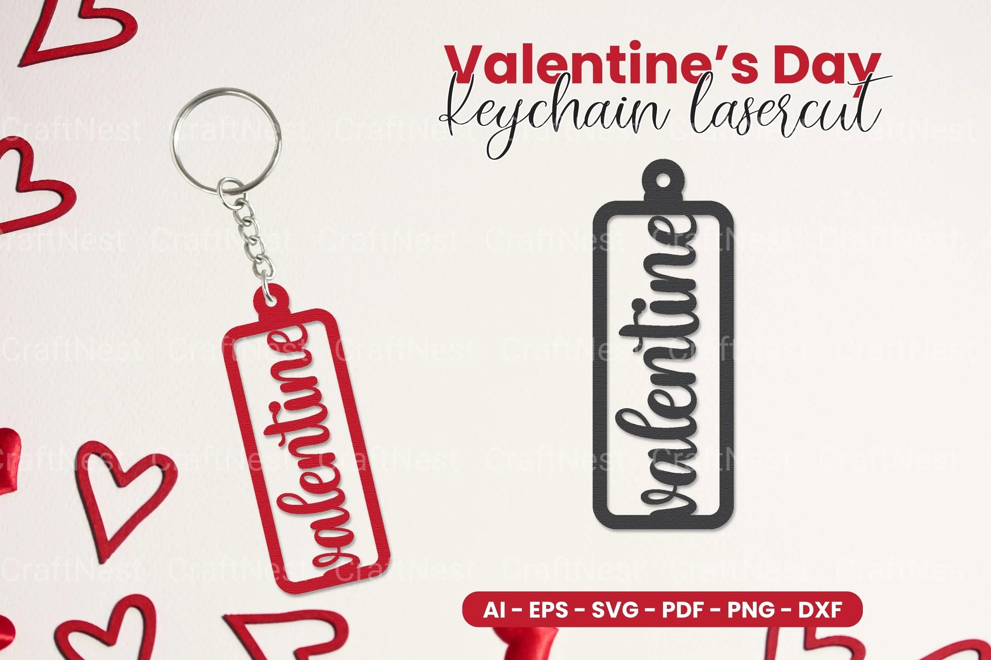 Valentine's Day Keychain Laser Cut SVG Bundle - CraftNest - Digital Crafting and Art