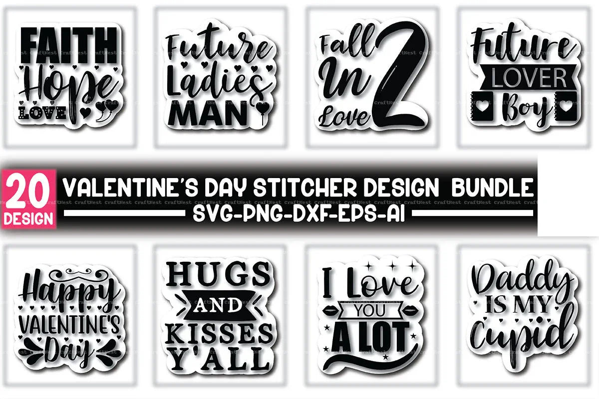 Valentine's Day Stitcher SVG Bundle