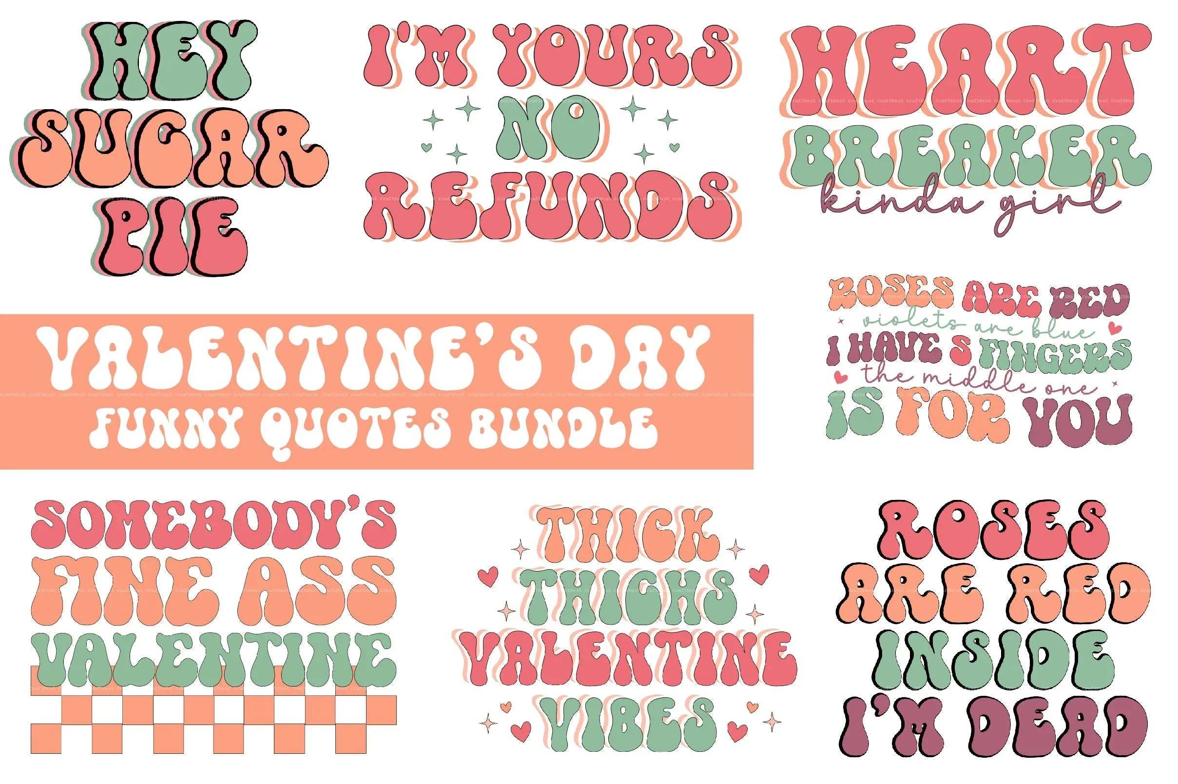 Valentine's Day Funny Quotes SVG Bundle
