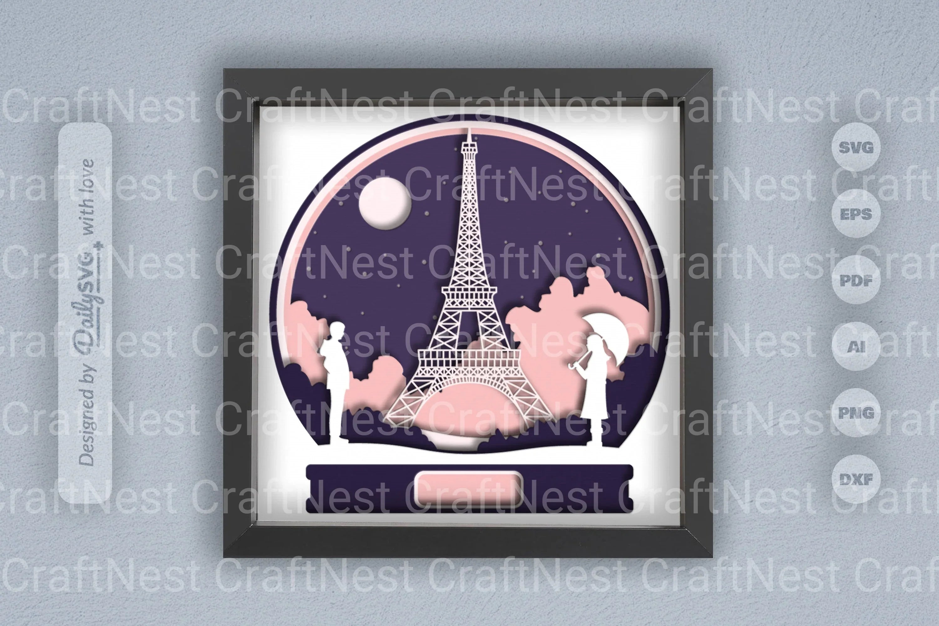 Valentine's Day Paris Papercut SVG Bundle