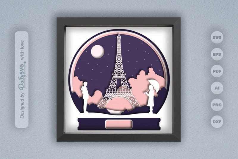 Valentine's Day Paris Papercut SVG Bundle - CraftNest - Digital Crafting and Art