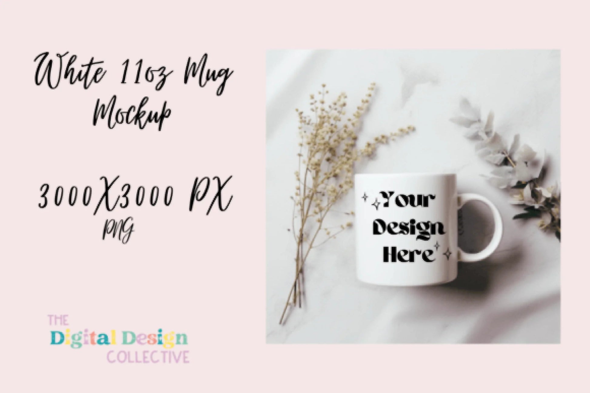 Floral Coffee Mug Mockup Design - CraftNest - Digital Crafting and Art