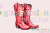 Valentine's Day Cowgirl Boots Clipart Bundle
