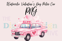 Adorable Valentine's Day Police Car Clipart Bundle - CraftNest - Digital Crafting and Art