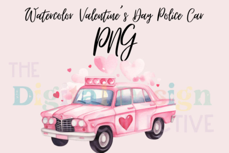 Adorable Valentine's Day Police Car Clipart Bundle - CraftNest - Digital Crafting and Art