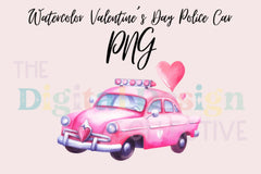Adorable Valentine's Day Police Car Clipart Bundle - CraftNest - Digital Crafting and Art
