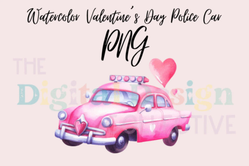 Adorable Valentine's Day Police Car Clipart Bundle - CraftNest - Digital Crafting and Art
