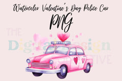 Adorable Police Car Valentine's Day Clipart Bundle - CraftNest - Digital Crafting and Art