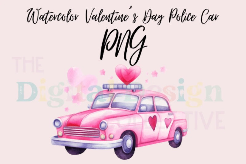 Adorable Police Car Valentine's Day Clipart Bundle - CraftNest - Digital Crafting and Art
