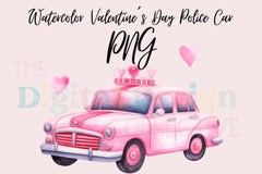 Adorable Police Car Valentine's Day Clipart Bundle - CraftNest - Digital Crafting and Art
