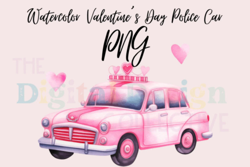 Adorable Police Car Valentine's Day Clipart Bundle - CraftNest - Digital Crafting and Art