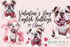 Charming Valentine's Day English Bulldogs Clipart Bundle