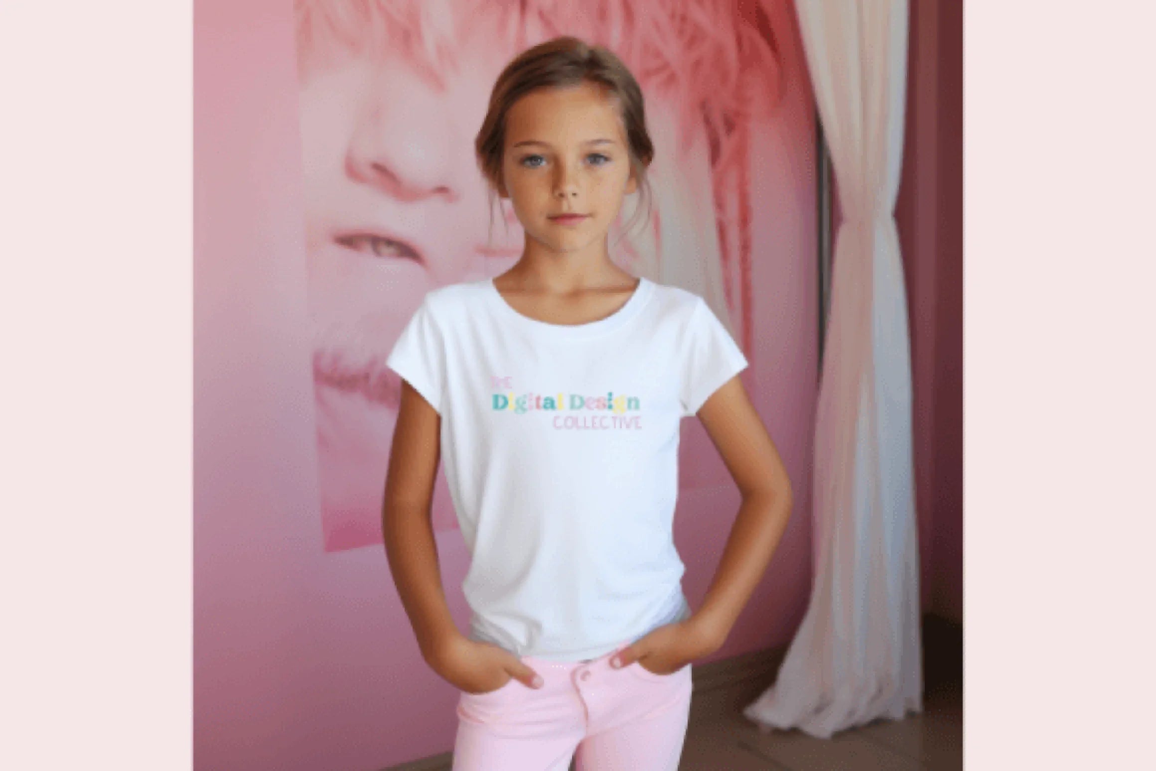 Valentine's Day Girls White Tee Mockups - CraftNest - Digital Crafting and Art