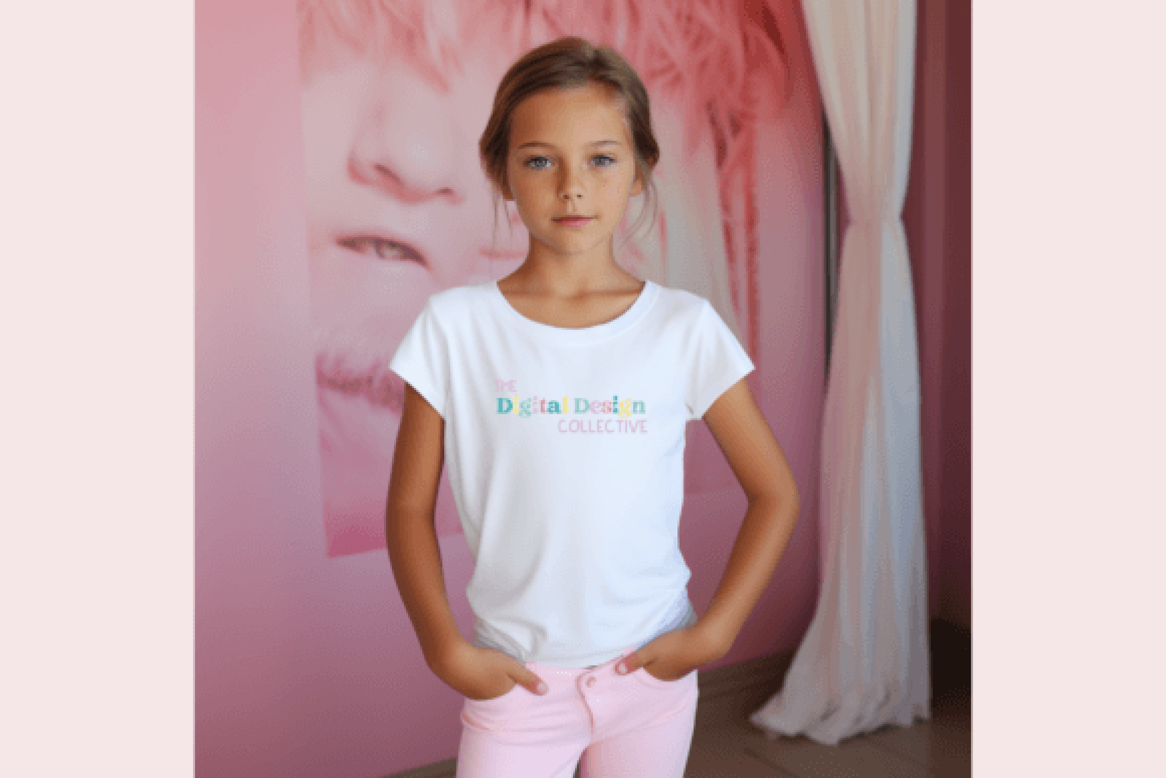 Valentine's Day Girls White Tee Mockups