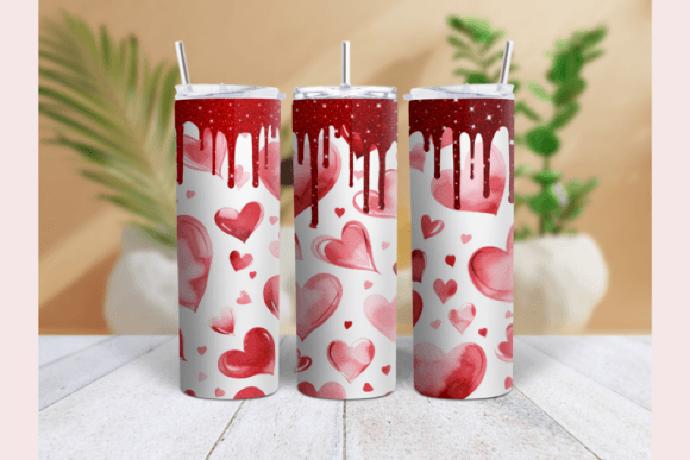 Valentine's Day Glitter Tumbler Wrap Bundle