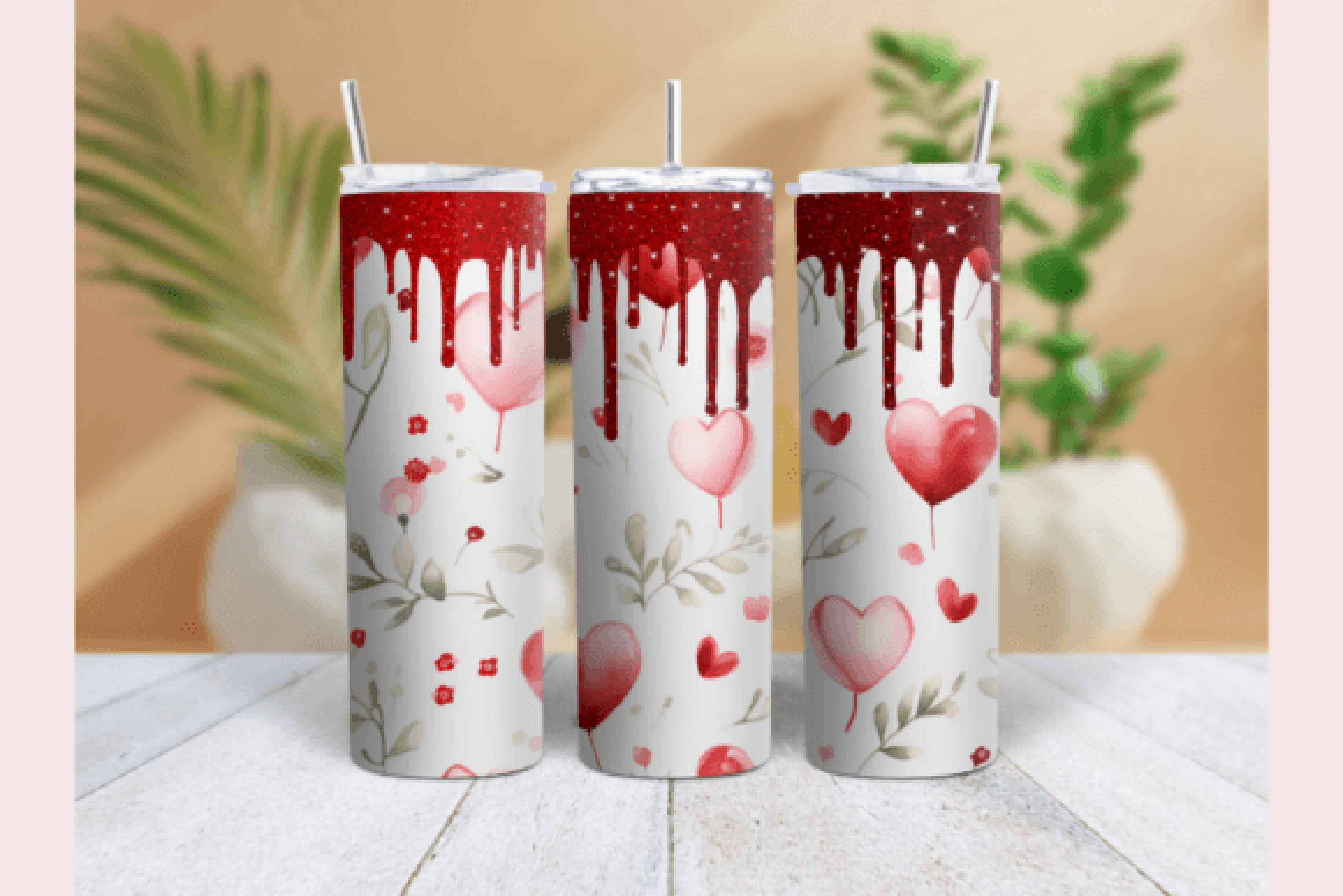 Valentine's Day Glitter Tumbler Wrap Bundle