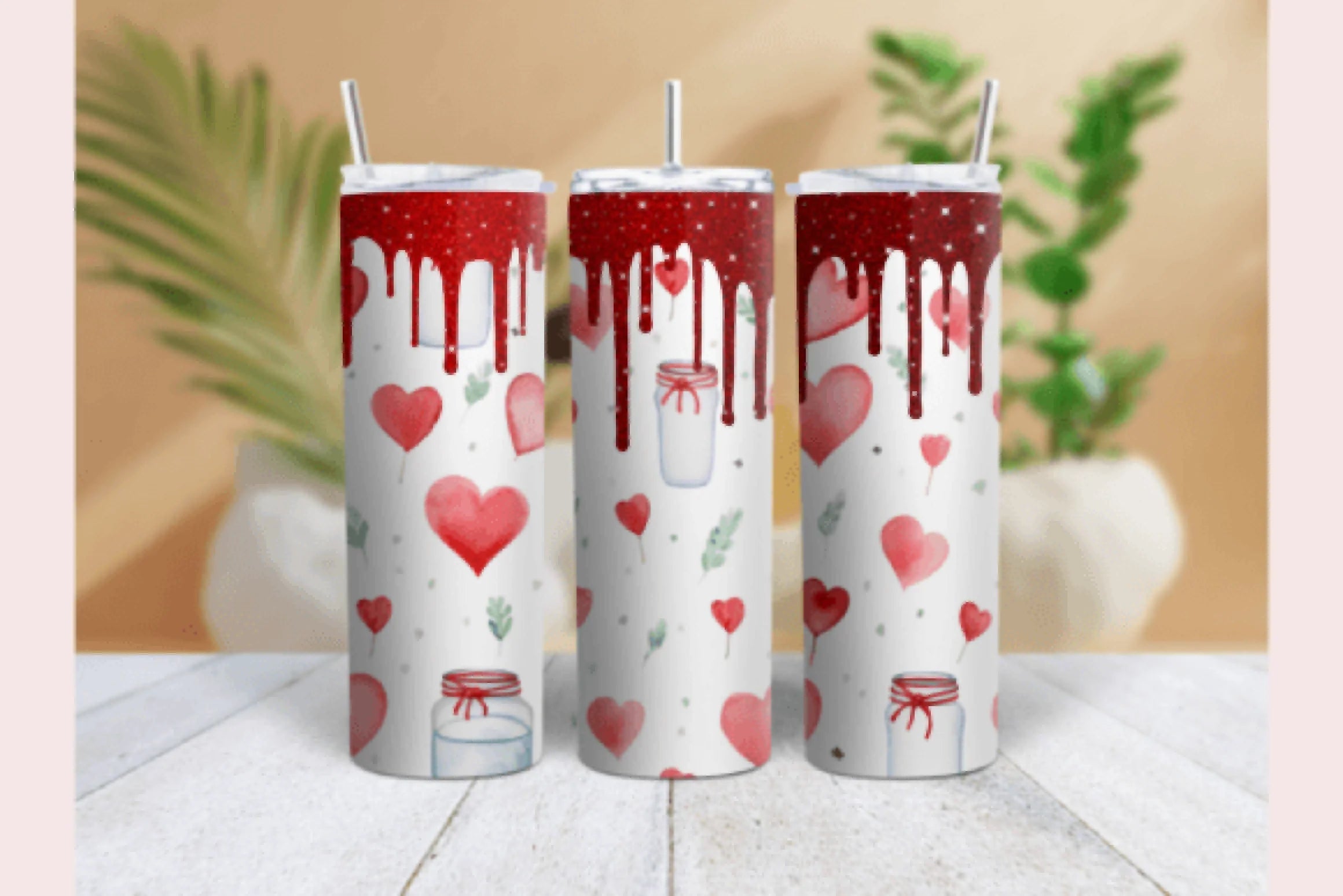Valentine's Day Glitter Tumbler Wrap Bundle - CraftNest - Digital Crafting and Art