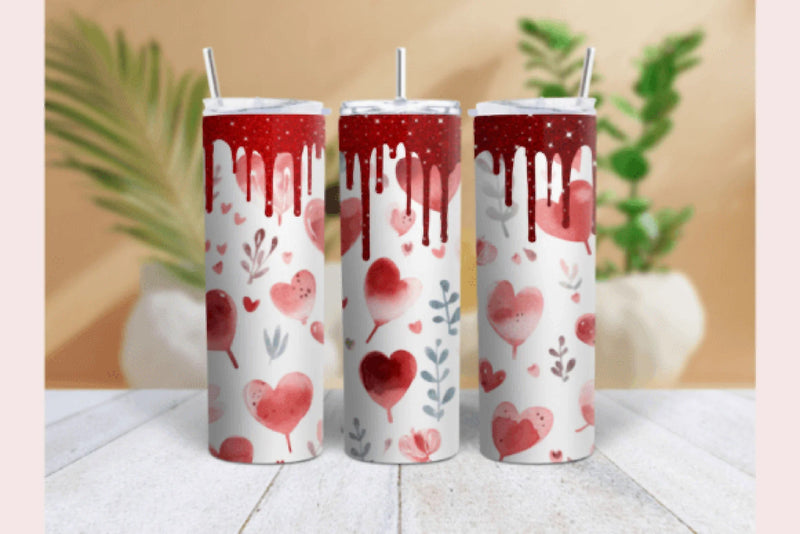 Vintage Valentine's Day Glitter Tumbler Wrap Bundle - CraftNest - Digital Crafting and Art