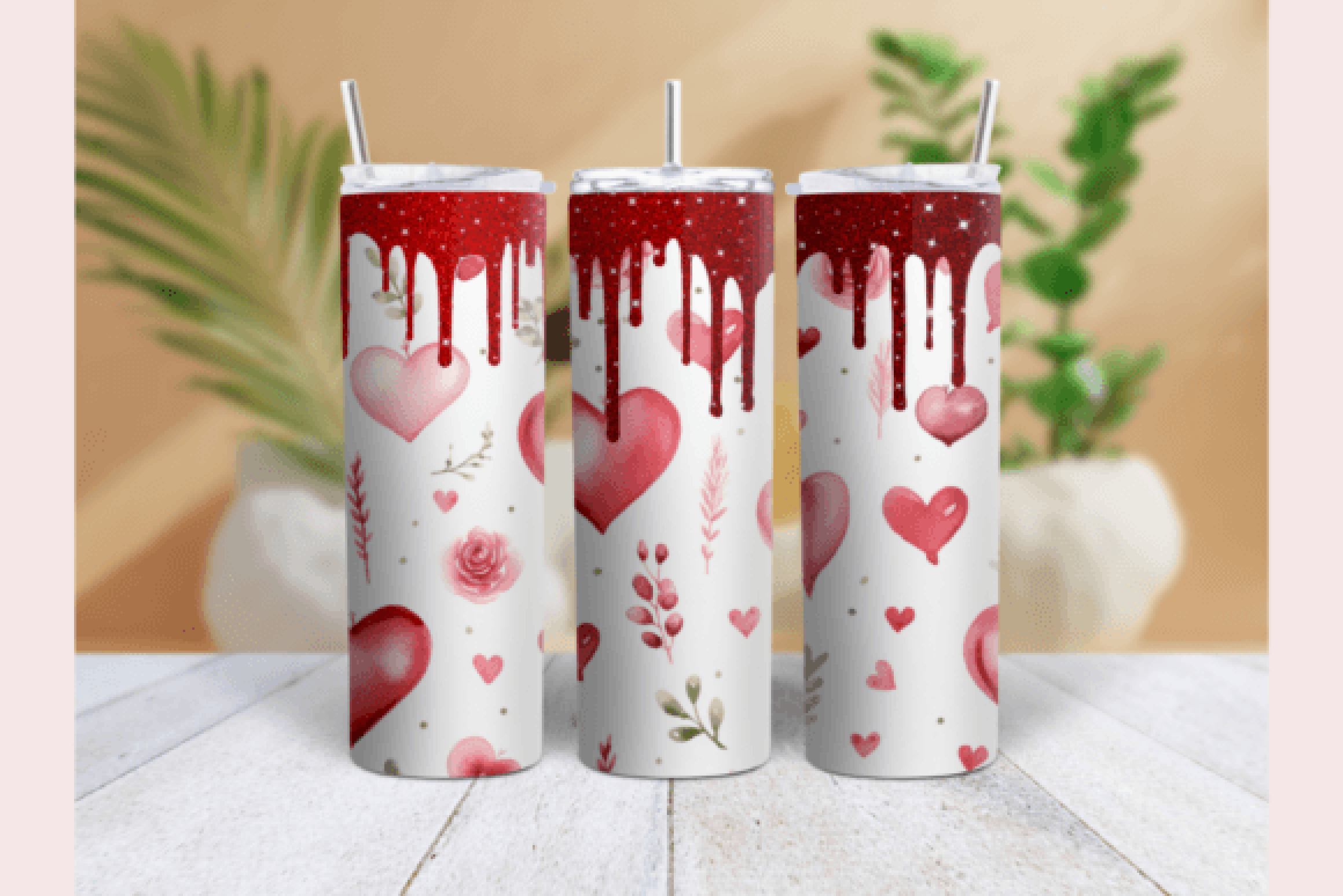 Valentine's Day Glitter Tumbler Wrap Bundle
