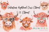 Charming Valentine's Day Highland Cows Clipart Bundle