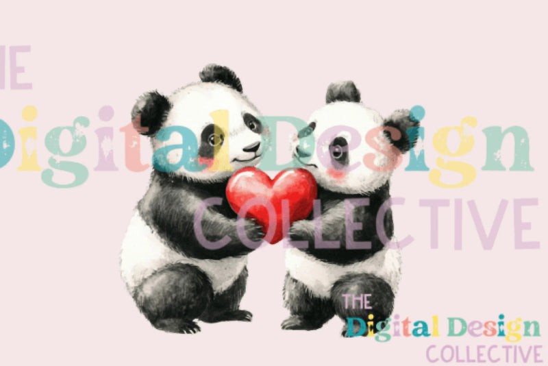 Valentine's Day Panda Couple Love Clipart Bundle - CraftNest - Digital Crafting and Art