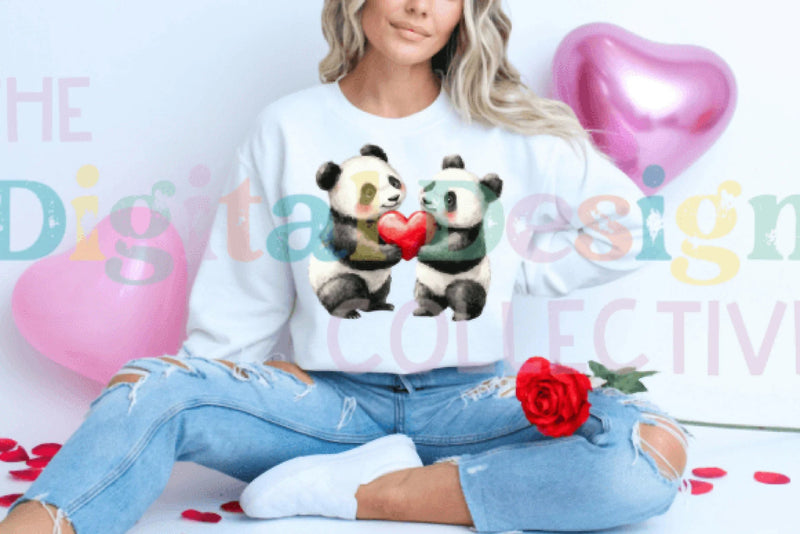 Valentine's Day Panda Couple Love Clipart Bundle - CraftNest - Digital Crafting and Art