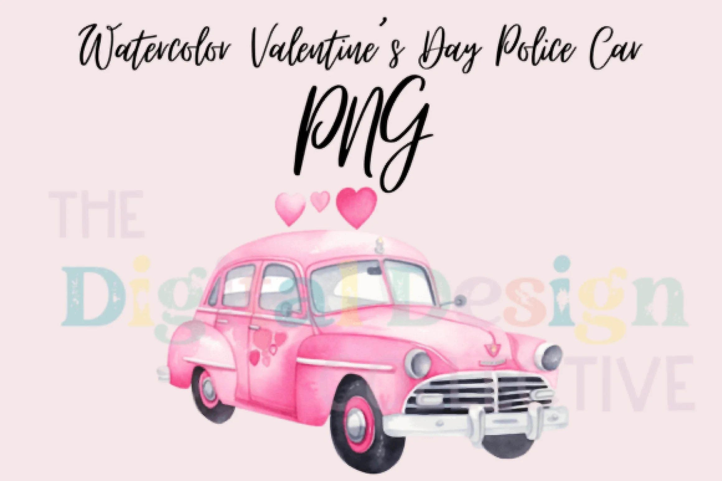 Valentine's Day Pink Police Car Clipart Bundle - CraftNest - Digital Crafting and Art