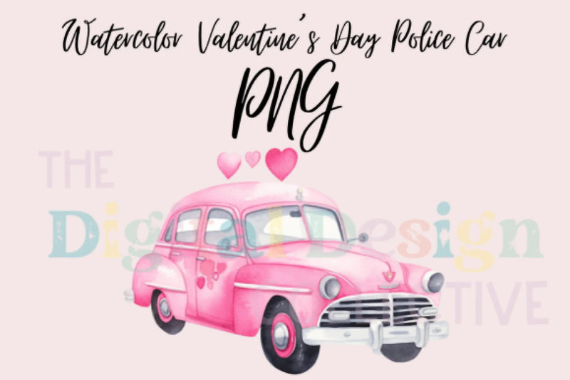 Valentine's Day Pink Police Car Clipart Bundle - CraftNest - Digital Crafting and Art