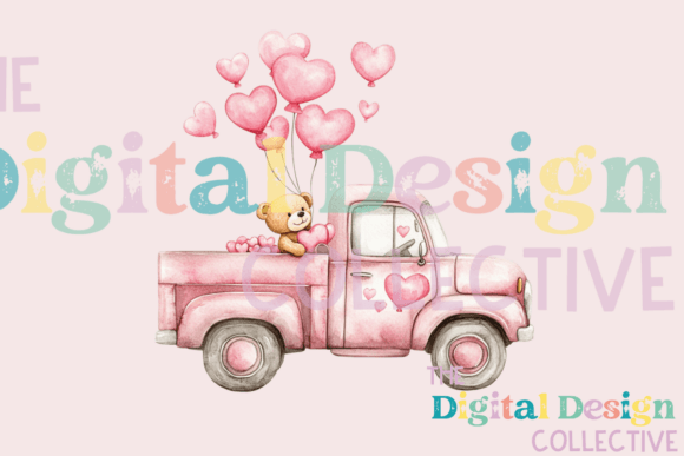 Vintage Valentine's Day Truck Clipart Bundle