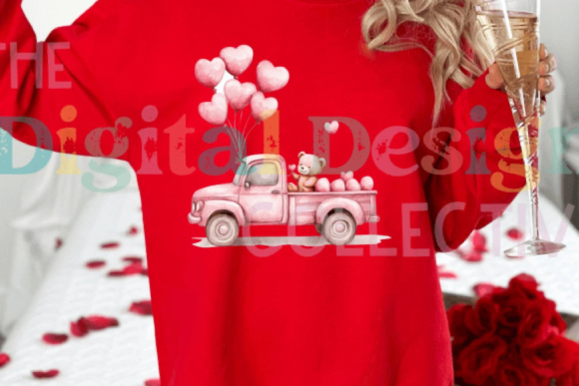Vintage Pink Truck Valentine's Day Clipart Bundle - CraftNest - Digital Crafting and Art