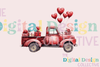 Vintage Valentine's Day Truck Clipart Bundle