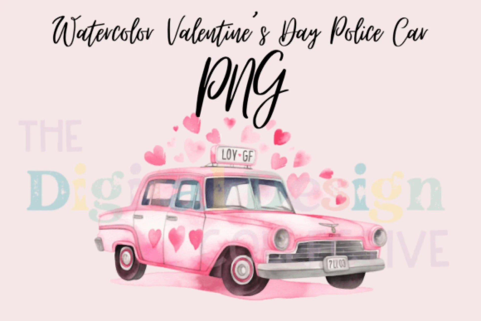 Valentine's Day Sweet Police Car Clipart Bundle - CraftNest - Digital Crafting and Art