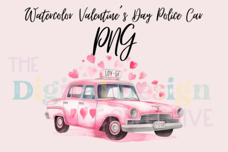 Valentine's Day Sweet Police Car Clipart Bundle - CraftNest - Digital Crafting and Art