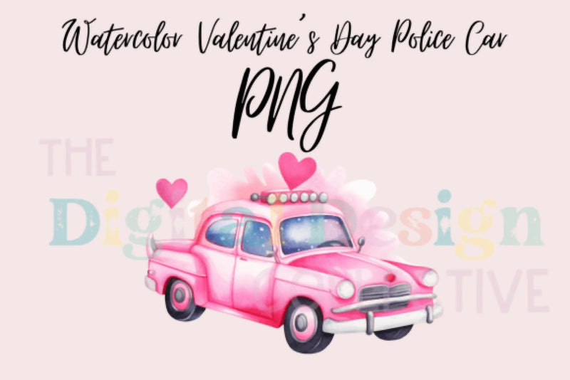 Valentine's Day Sweet Police Car Clipart Bundle - CraftNest - Digital Crafting and Art