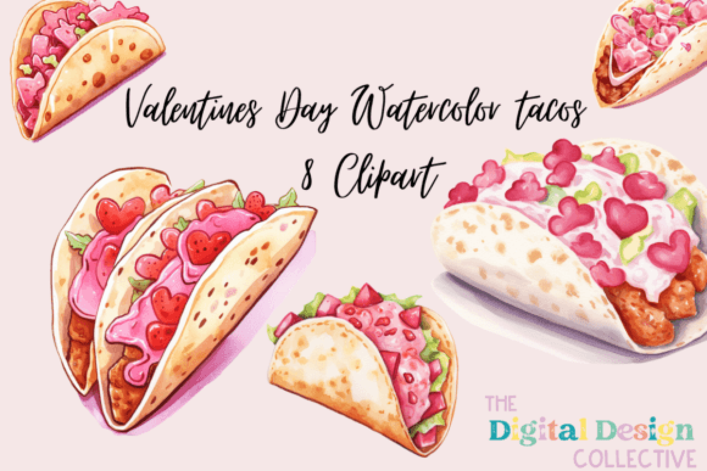 Valentine's Day Taco Clipart Bundle - CraftNest - Digital Crafting and Art