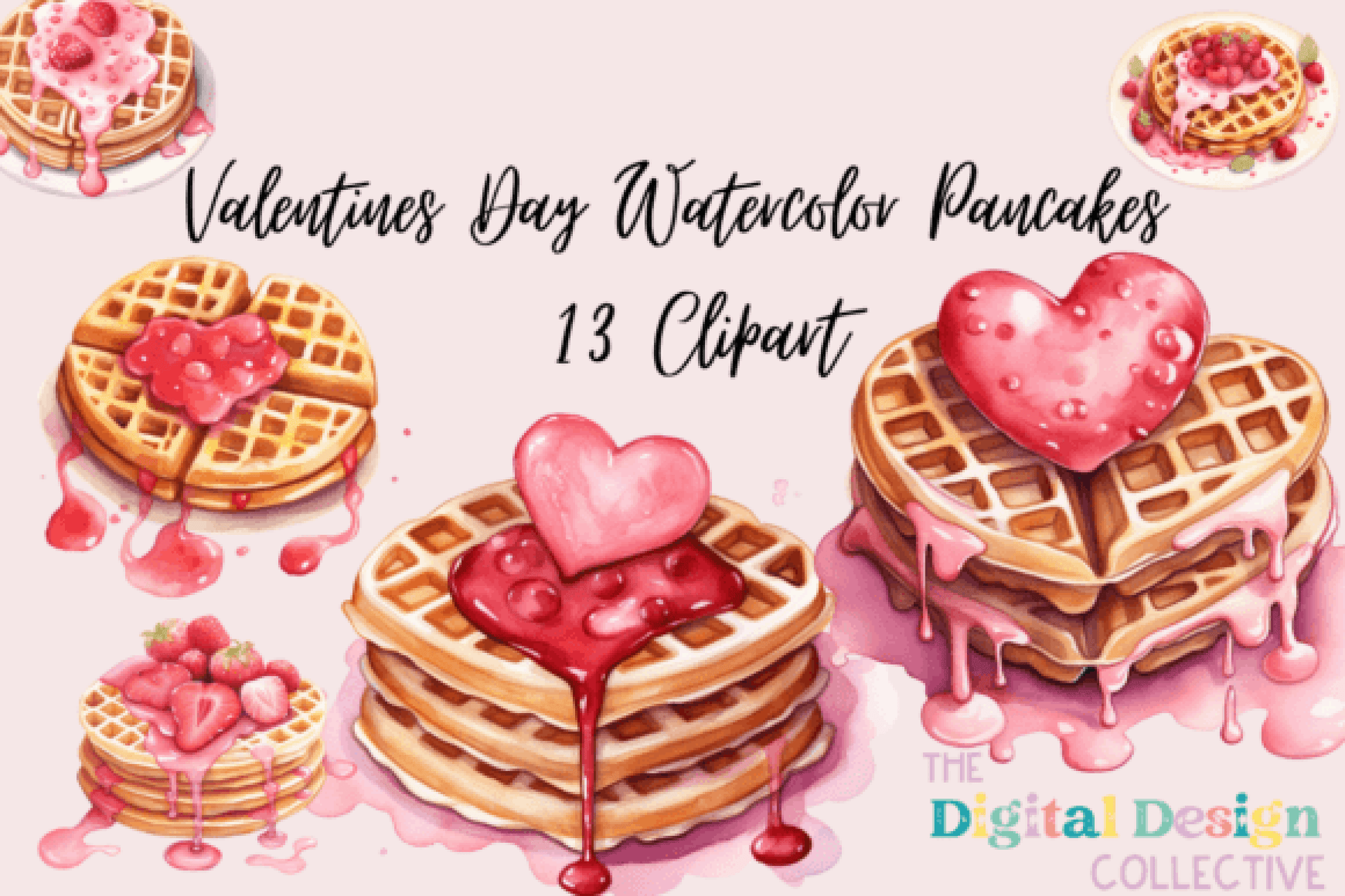 Valentine's Day Waffles Clipart Bundle - CraftNest - Digital Crafting and Art