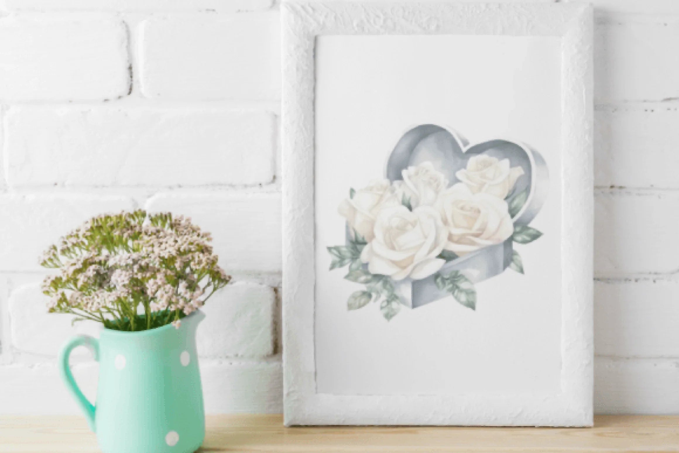 Elegant Valentine's Day White Rose Arrangements Clipart Bundle - CraftNest - Digital Crafting and Art
