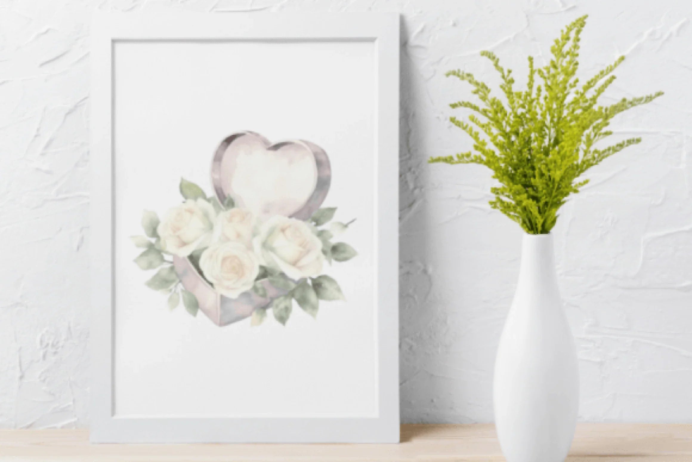 Elegant Valentine's Day White Rose Arrangements Clipart Bundle - CraftNest - Digital Crafting and Art